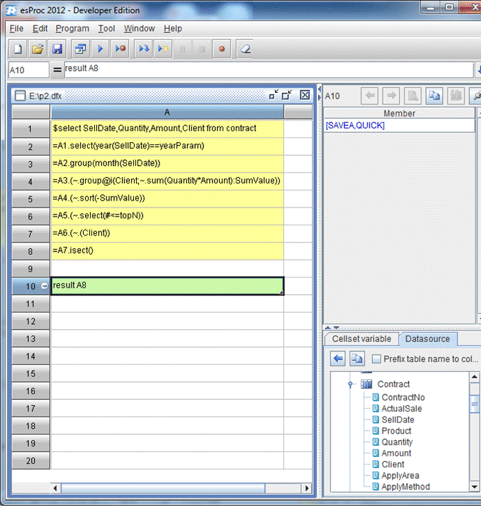 esProc database development-11